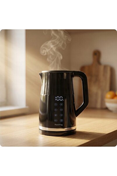 Huslog Fierbător cu panou tactil retractabil, negru, 1.7L, 2200W