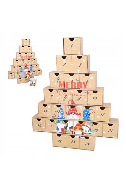 NO BRAND Calendar de Advent de Crăciun DIY pentru cadouri mici, cu 24 de sert...