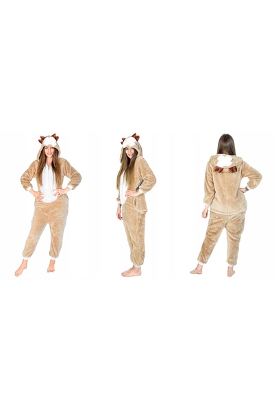 NO BRAND Femei Bărbați Pijama Întunecată Costum Salopetă Kigurumi Salopetă Ren L