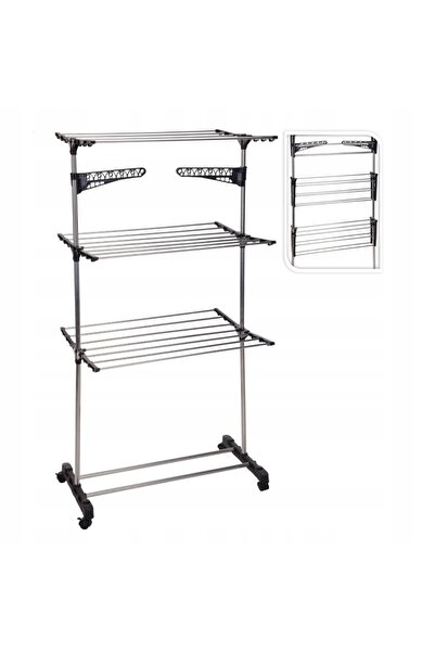 Bathroom Solutions Uscător de rufe cu 3 niveluri, cu roți, 165 cm, de sine st...