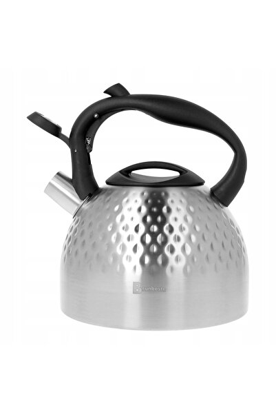 Brunbeste Fierbător pe gaz din oțel cu fluier, pentru inducție, 2.7L, arginti...