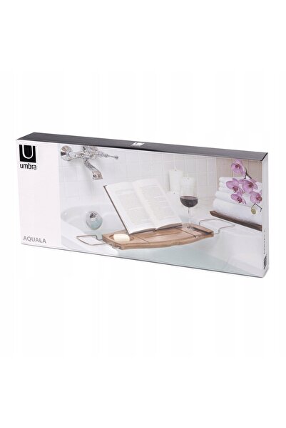 umbra Raft pentru cadă, organizator de baie pentru cosmetice, din lemn, AQUALA