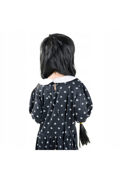 NO BRAND Costum Wednesday Addams, rochie, perucă, cadou costum