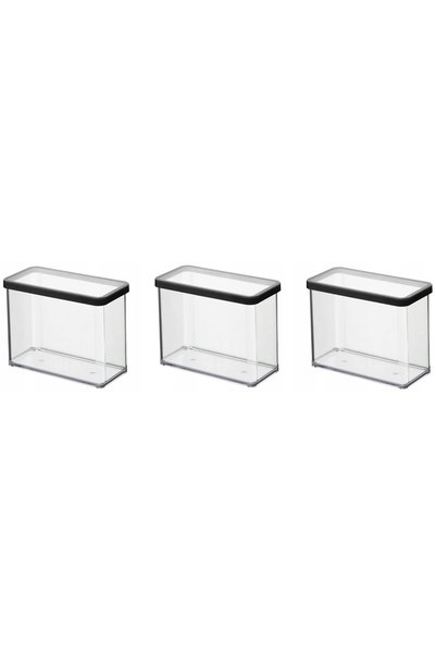 Rotho SET 3x CUTII ORGANIZATOARE PENTRU ALIMENTE ȘI PRODUSE Vrac NEGRE 2,1L LOFT