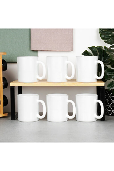NO BRAND Set complet de 6 căni albe pentru băut cafea, ceai, plante aromatice