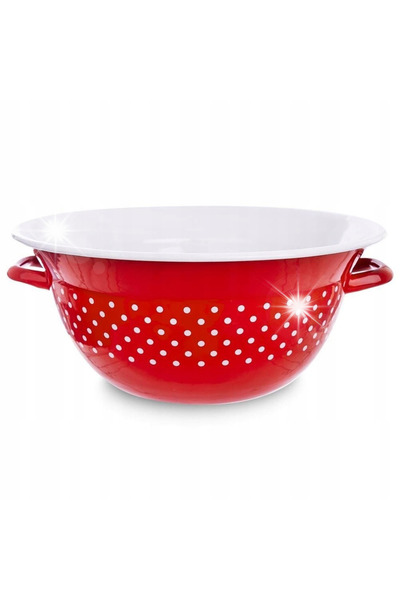 Vilde Bol emailat roșu pentru crochete, stil retro vintage, 2,5 L