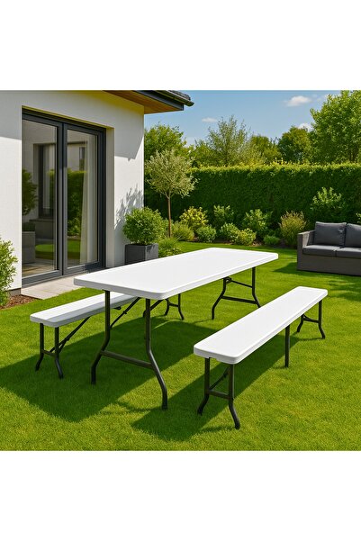 Karl Hausmann Masă pliabilă de catering pentru grădină, extensibilă, tip vali...