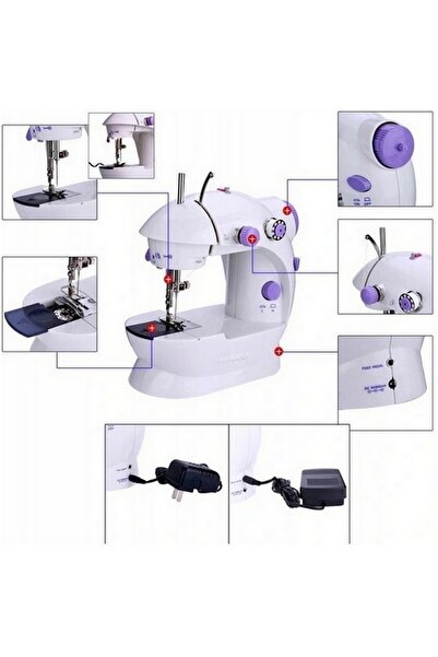 NO BRAND MAȘINĂ DE CUSUT MINI ELECTRICĂ PORTABILĂ CU ILUMINARE LED + ACCESORII