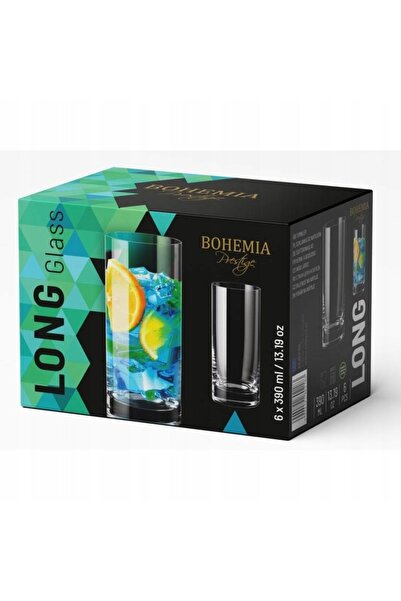 Bohemia Pahare de sticlă PRESTIGE LONG 390ml 6 bucăți, sticlă de cristal