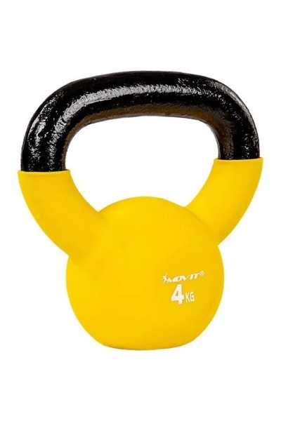 MOVIT Kettlebell din silicon 4 kg, ganteră, greutate.