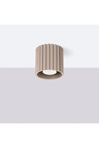 NO BRAND Spot încastrat în tavan, canelat, rotund, taupe, 10 cm, 1xGU10, 10W,...