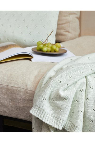 NO BRAND Pernă decorativă Essenza Knited 30x50cm, culoare mentă, din bumbac 100%
