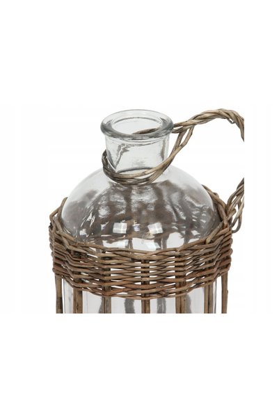 NO BRAND Sticlă de apă din sticlă cu mâner Wickwood 12,5 x 15 x 22 cm