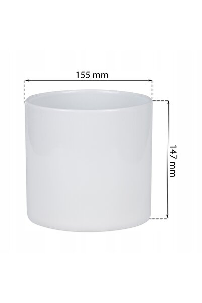 Polnix Capac ceramic alb clasic 15x15,5cm pentru cilindru decorativ