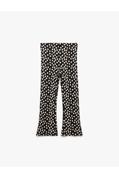 Koton Wide Leg Leggings Corded Floral Cotton