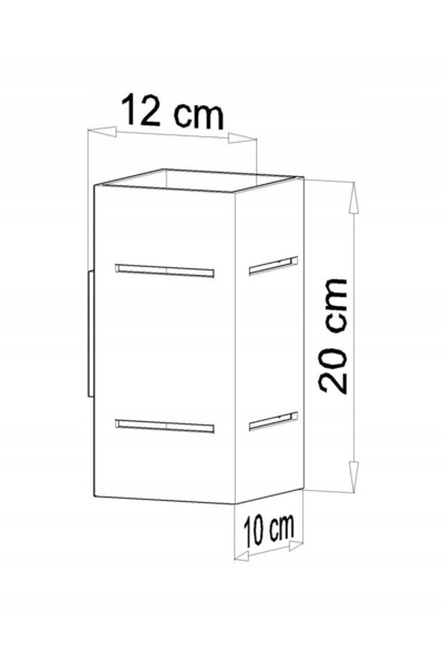 Sollux Lighting Aplică de perete neagră, tubulară dreptunghiulară, 20 cm, cu ...