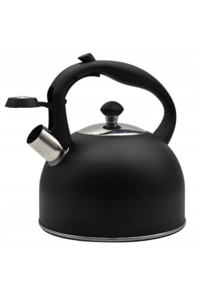 Brunbeste Ceainic din oțel cu fluier pentru gaz și inducție 2.5L negru mat