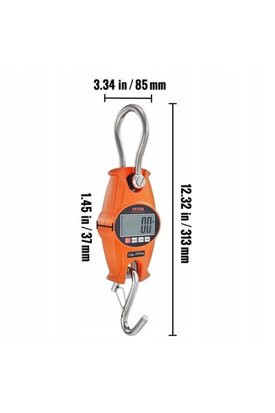 VEVOR Troliu electronic industrial de 300 kg cu cârlig de ridicare