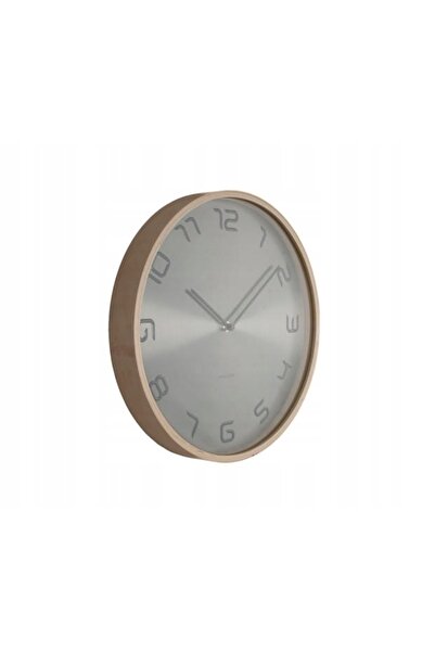 Karlsson Ceas de perete argintiu bronz living bucătărie modern loft lemn curbat