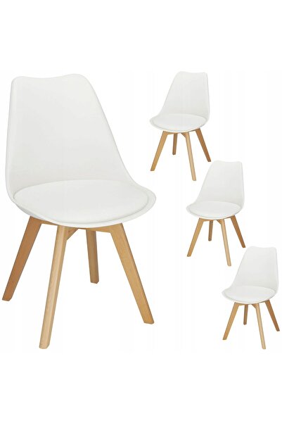 Springos Scaune 4 bucăți, scaun scandinav modern pentru bucătărie și living, ...