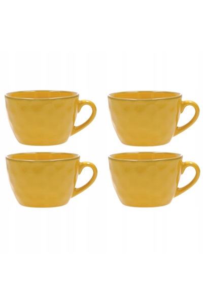 NO BRAND ROSE&TULIPANI CONCERTO OCRA Set de 4 căni pentru mic dejun 420 ml