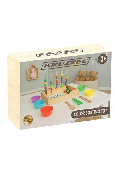 KRUZZEL Puzzle educativ din lemn, jucărie de sortare Montessori, pentru învăț...
