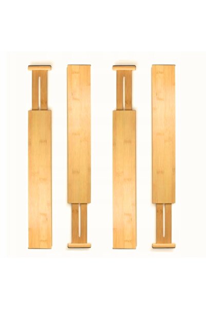 MORE&DECO 4x Separatoare extensibile din bambus pentru sertare, organizator