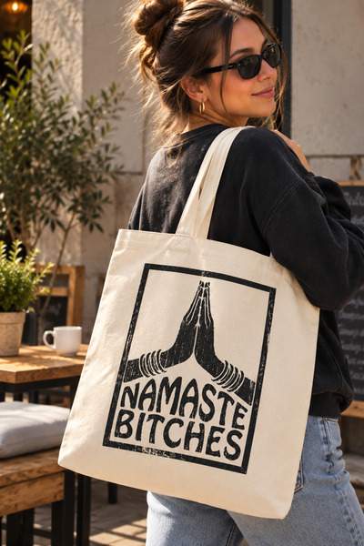 GİFTORA Namaste Printed - Raw Fabric Shoulder Bag