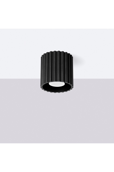 Sollux Lighting Spot încastrat în tavan, canelat, rotund, negru, 10 cm, 1xGU1...