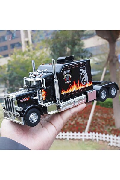 Pan i Pani Gadżet MODEL MAȘINĂ CAMION REMORCĂ CAMION AMERICAN LUMINI SUNEȚE N...