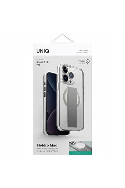 uniq Husă pentru iPhone 15 Pro HELDRO MAG MAGCLICK ÎNCĂRCARE TRANSPARENTĂ