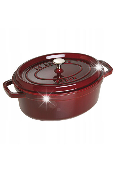 STAUB Oală din fontă ovală La Cocotte, 4.2 litri, grenadină, ORIGINAL FRANȚA