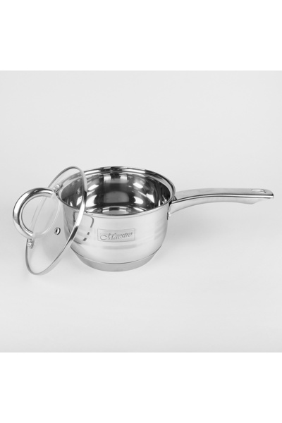 Maestro Oală rotundă din oțel cu capac pentru inducție și gaz 16cm 2.1L MR-35...