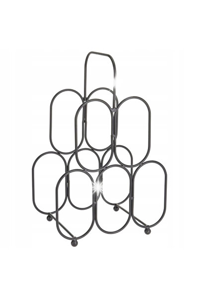 Home Styling Collection Suport metalic decorativ negru pentru sticle de vin, ...