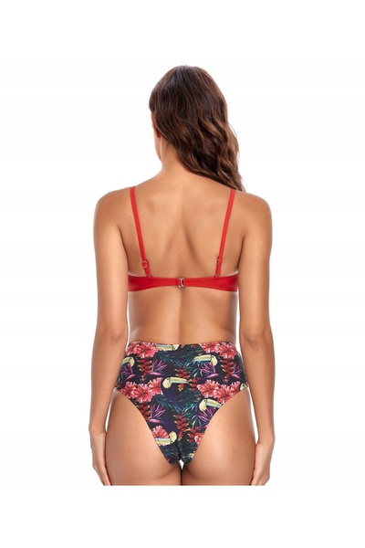 NO BRAND Costum de baie din două piese, tip bardotka, braletă push-up, chiloț...