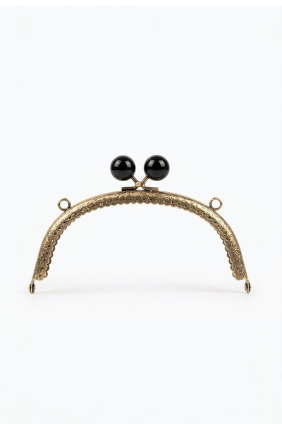 hobi dünyası evim Metal Bag Clip 16 cm - Black Headed Bag Frame Knitting Hand...