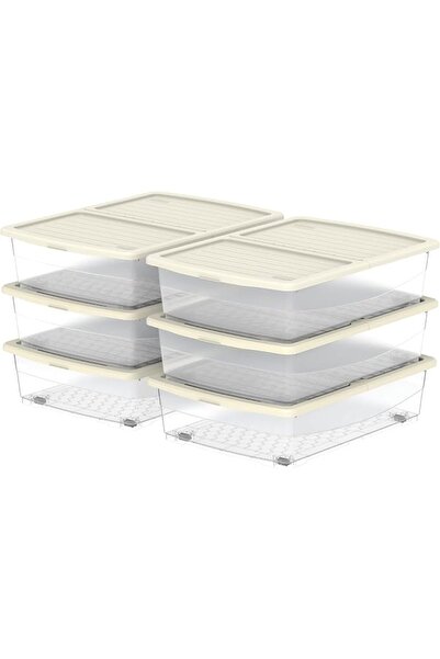 Cosmoplast 45L Clear Plastic Underbed Storage Box with Wheels & Lockable Lid ...