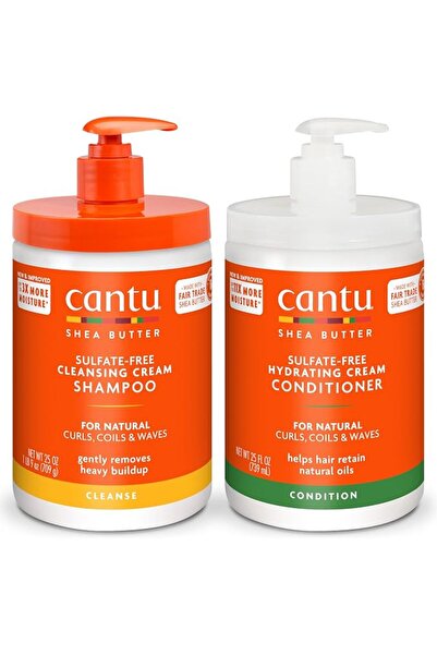 Cantu Shampoo & Conditioner with Shea Butter for Natural Hair, 25 fl oz (Pack...