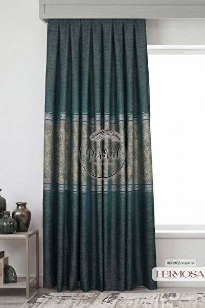perhal perde ve halı 1-3 Regularly Pleated Hermes Model Luxury Panel Backdrop...