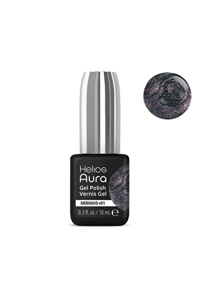 Helios Aura Gel Polish Vernis Gel Mermaid 01 Charcoal Gray