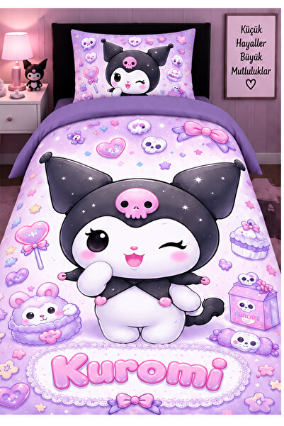 KUROMI 3D DİJİTL BASKI BEBEK- ÇOCUK NEVRESİM HOME
