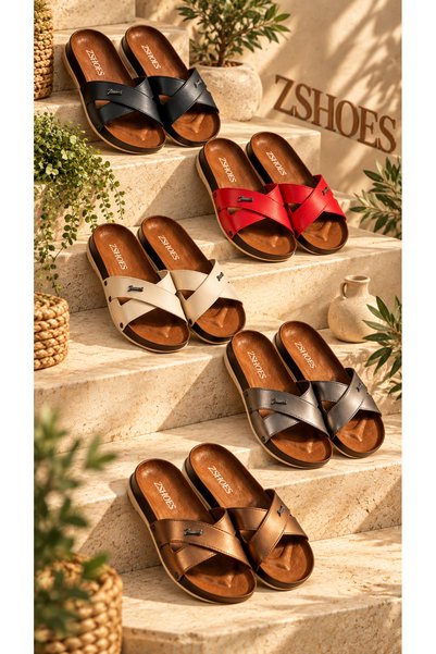 ZSHOES Set de 3 papuci de zi cu zi, ortopedici, confortabili, pentru femei