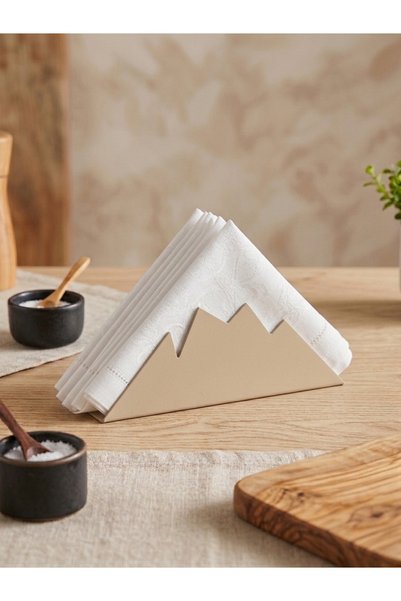 E&TDESING Modern Design Mountain Model Napkin Stand – Decorative Kitchen and Dining Table Napkin Holder