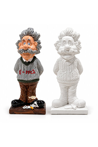 CEREN WOODEN Einstein taş tozu Boyama Figürü – Boyanabilir Dekoratif Hobi Hey...