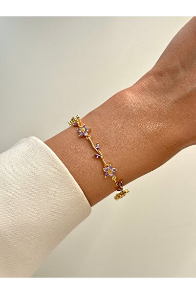 YOUES JEWELRY ÇİÇEK DESENLİ ÇELİK BİLEKLİK