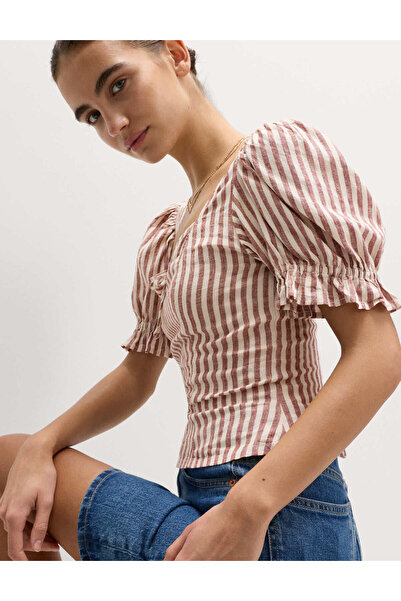 Marks & Spencer Keten Karışımlı Bluz