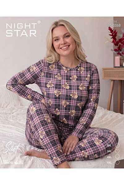 Night Star Nova Super Soft Large Size Pajama Set with Teddy Bear
