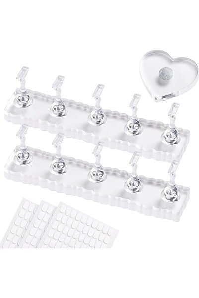ALMEKAQUZ 2 PCS Nail Stand for Press On, Magnetic Holder Kit