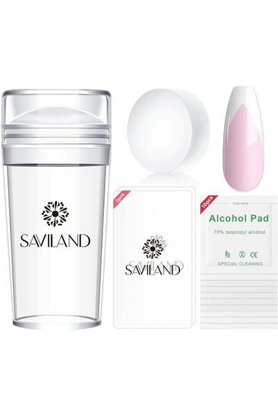 Saviland French Tip Stamp: 14PCS French Tip Nail Tool with Replaceable Stampe...