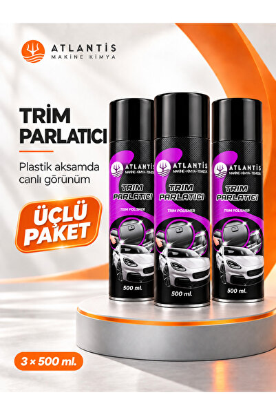 Atlantis Makine Kimya Temizlik Üçlü Trim Parlatıcı Sprey | Plastik Aksam Yeni...